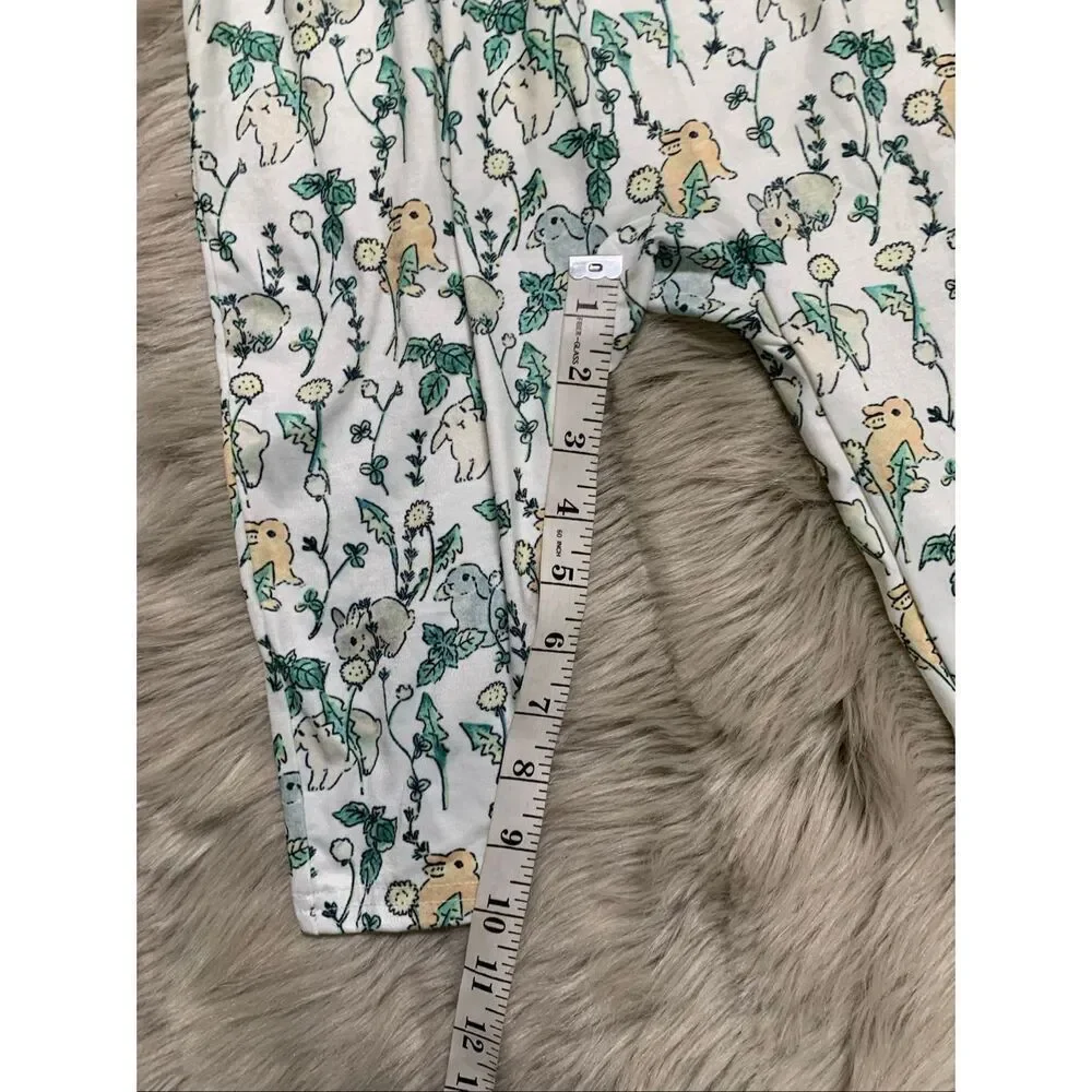 PatPat baby girl rabbit print/solid jumpsuit 12-18M